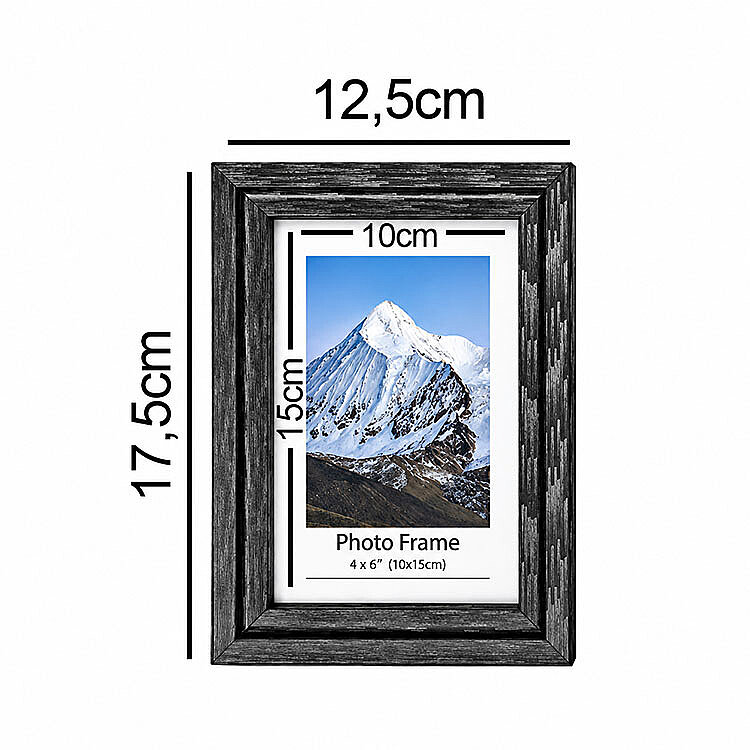 Ahşap Modern Antrasit Fotoğraf Çerçevesi - 10x15cm - 4