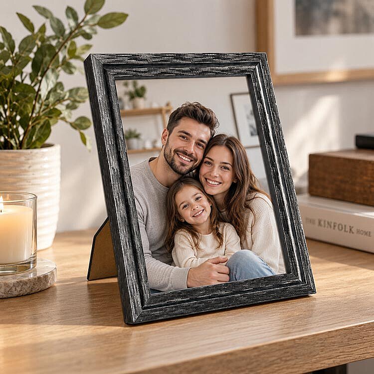 Ahşap Modern Antrasit Fotoğraf Çerçevesi - 15x20cm - 2