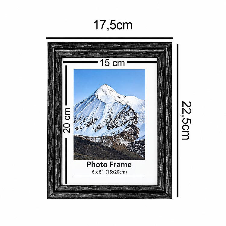 Ahşap Modern Antrasit Fotoğraf Çerçevesi - 15x20cm - 4