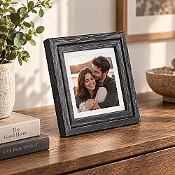 Ahşap Modern Antrasit Mini Fotoğraf Çerçeve - 10x10cm - NobbyStar (1)