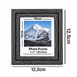 Ahşap Modern Antrasit Mini Fotoğraf Çerçeve - 10x10cm - 3