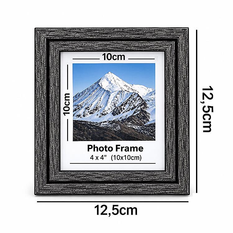 Ahşap Modern Antrasit Mini Fotoğraf Çerçeve - 10x10cm - 3