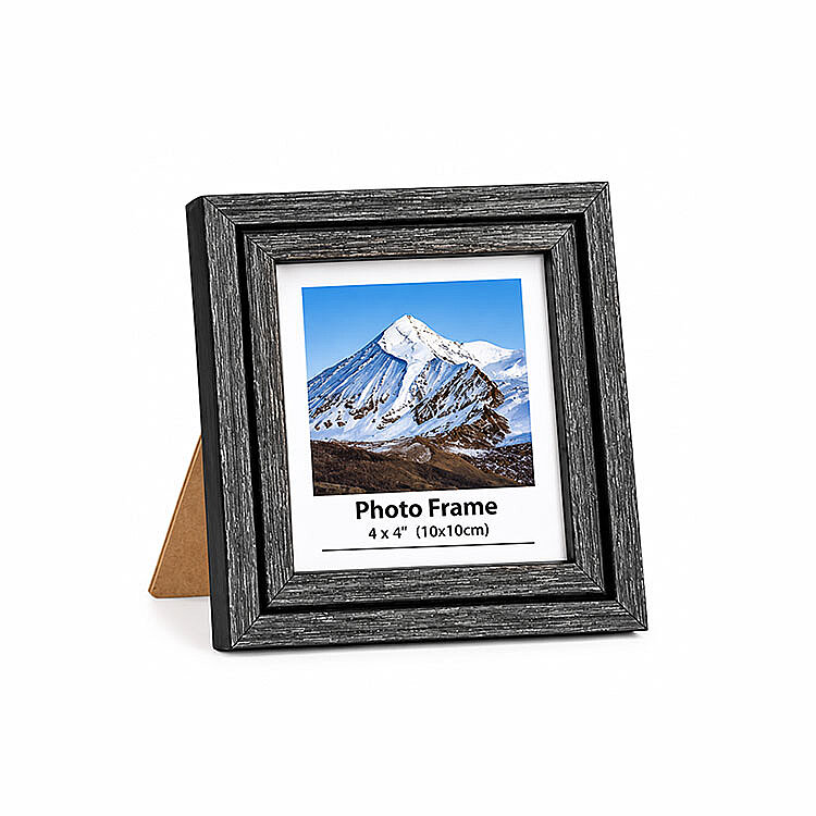 Ahşap Modern Antrasit Mini Fotoğraf Çerçeve - 10x10cm - 1