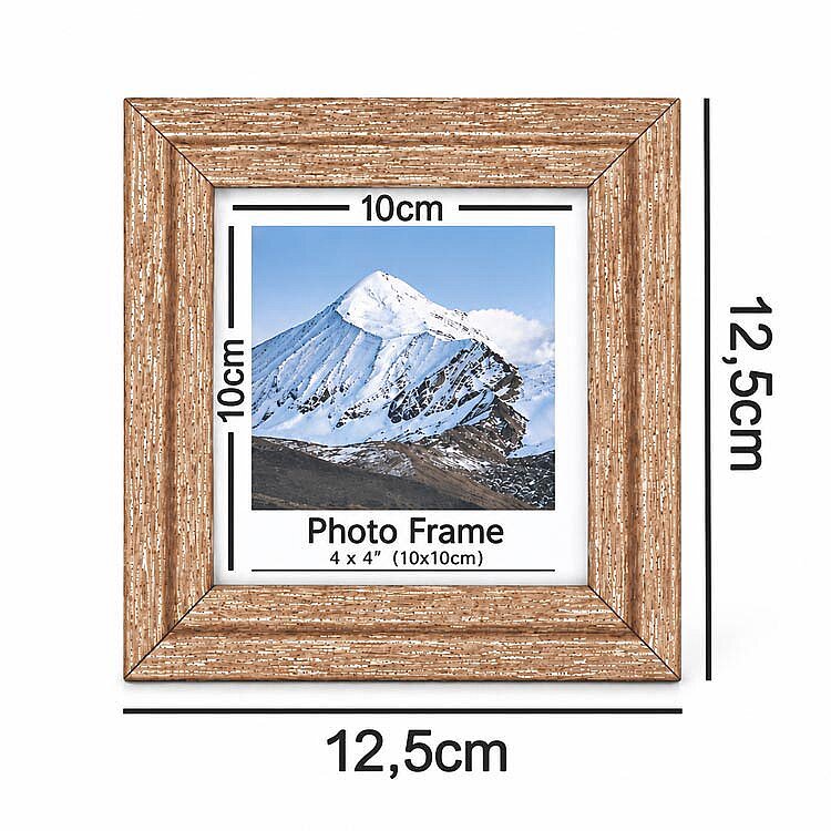 Ahşap Modern Bronz Gold Mini Fotoğraf Çerçevesi - 10x10cm - 3
