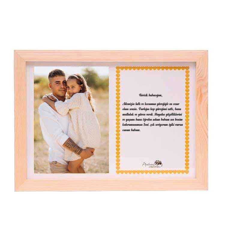 Ahşap Paspartulu Yatay Fotoğraflı Anı Çerçevesi 22,5x27,5 Cm - 1