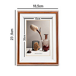 Ahşap Paspartulu Ceviz Rengi Fotoğraf Çerçevesi - 15x20cm - 3
