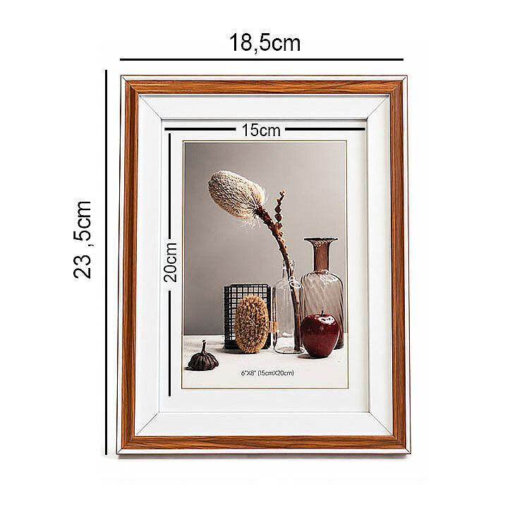 Ahşap Paspartulu Ceviz Rengi Fotoğraf Çerçevesi - 15x20cm - 3