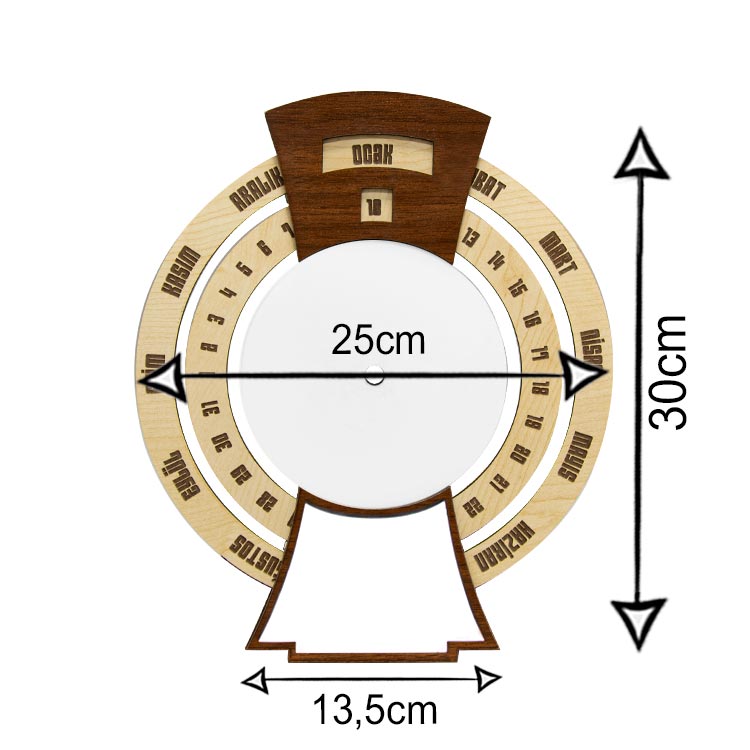 Ahşap Süblimasyon Maya Takvimli Duvar Saati