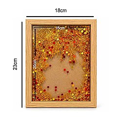 Ahşap Sulu Altın Simli Fotoğraf Çerçevesi - 15x20cm - 4