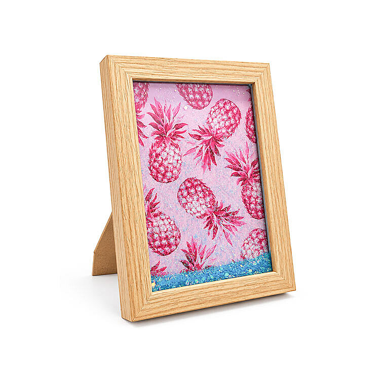 Ahşap Sulu Mavi Simli Fotoğraf Çerçevesi - 10x15cm - 1