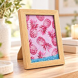 Ahşap Sulu Mavi Simli Fotoğraf Çerçevesi - 10x15cm - NobbyStar (1)