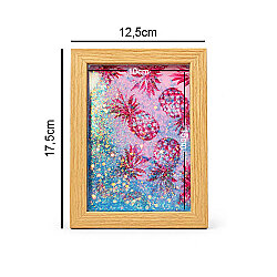 Ahşap Sulu Mavi Simli Fotoğraf Çerçevesi - 10x15cm - 4
