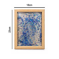 Ahşap Sulu Mavi Simli Fotoğraf Çerçevesi - 15x20cm - 4