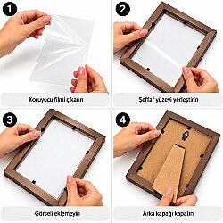 Ahşap Vizon Kahverengi Fotoğraf Çerçevesi - 10x15cm - 3