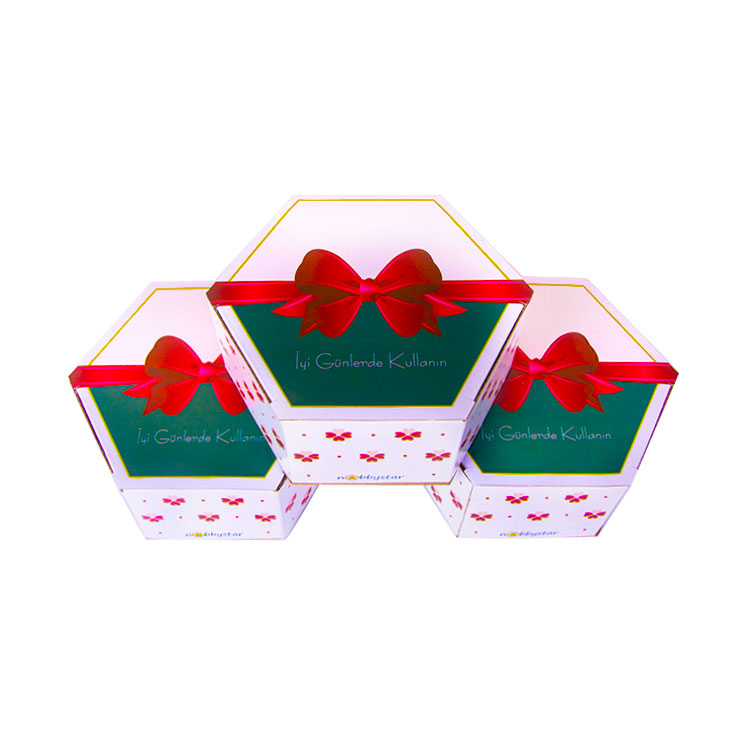 Altıgen Hediye Kutusu - 15x13x6,5cm - 5