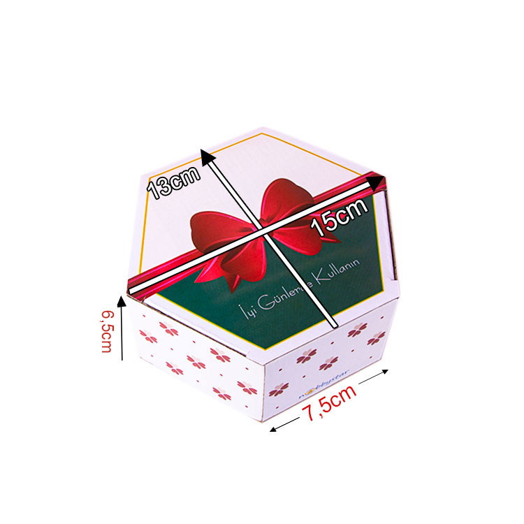 Altıgen Hediye Kutusu - 15x13x6,5cm - 2
