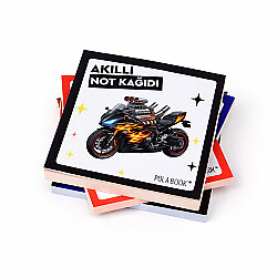Arabalı ve Motorlu Mini Akıllı Not Kağıdı 50 Yaprak Yapışkanız Post-it - 4'lü Paket - 5