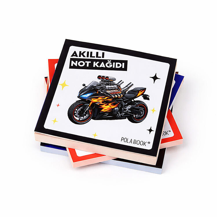 Arabalı ve Motorlu Mini Akıllı Not Kağıdı 50 Yaprak Yapışkanız Post-it - 4'lü Paket - 5