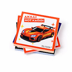 Arabalı ve Motorlu Mini Akıllı Not Kağıdı 50 Yaprak Yapışkanız Post-it - 4'lü Paket - 4