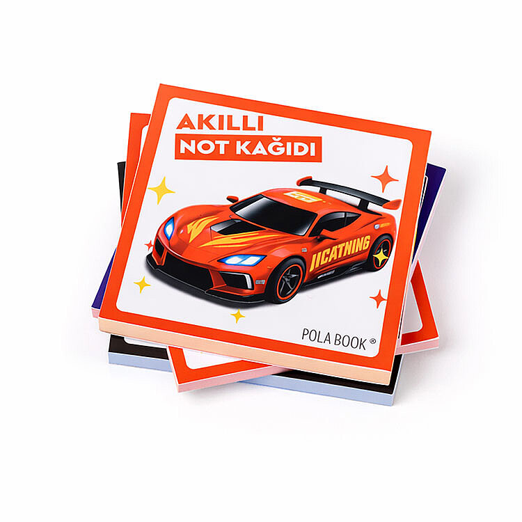 Arabalı ve Motorlu Mini Akıllı Not Kağıdı 50 Yaprak Yapışkanız Post-it - 4'lü Paket - 4