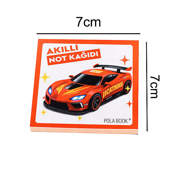 Arabalı ve Motorlu Mini Akıllı Not Kağıdı 50 Yaprak Yapışkanız Post-it - 4'lü Paket - 2