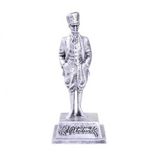 NobbyStar Hediye - Atatürk Silver - Gümüş Heykel Biblo (1)