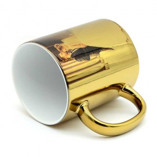 Süblimasyon Aynalı Gold - Altın Metalik Kupa Bardak - Kutulu - Thumbnail