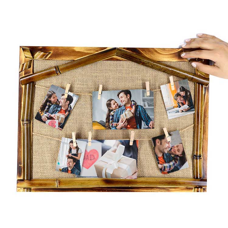 Bamboo Multiple Photo Frame with String and Latch 30x40
