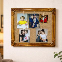 Bamboo Multiple Wall Photo Frame with String and Latch - 1