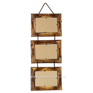 Bamboo Wall Hanging 15x20 Photo Frame Set of 3 - 5