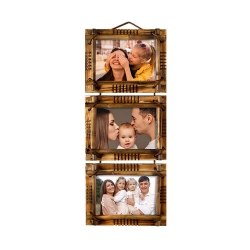 Bamboo Wall Hanging 15x20 Photo Frame Set of 3 - 4