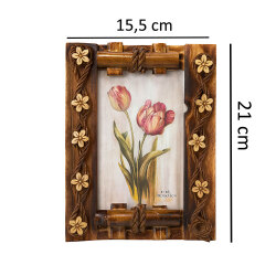 Bambu Çiçekli Fotoğraf Çerçevesi - 10x15cm - 2