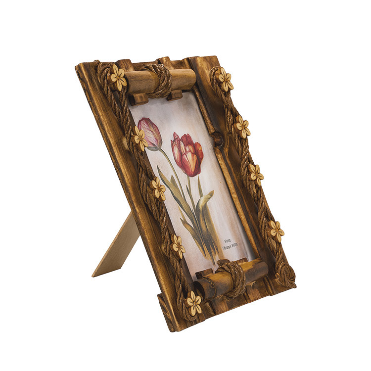 Bambu Çiçekli Fotoğraf Çerçevesi - 10x15cm - 4