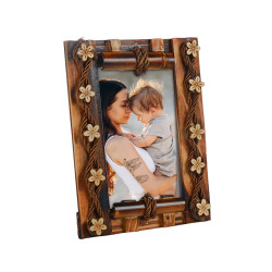 Bambu Çiçekli Fotoğraf Çerçevesi - 10x15cm - 1