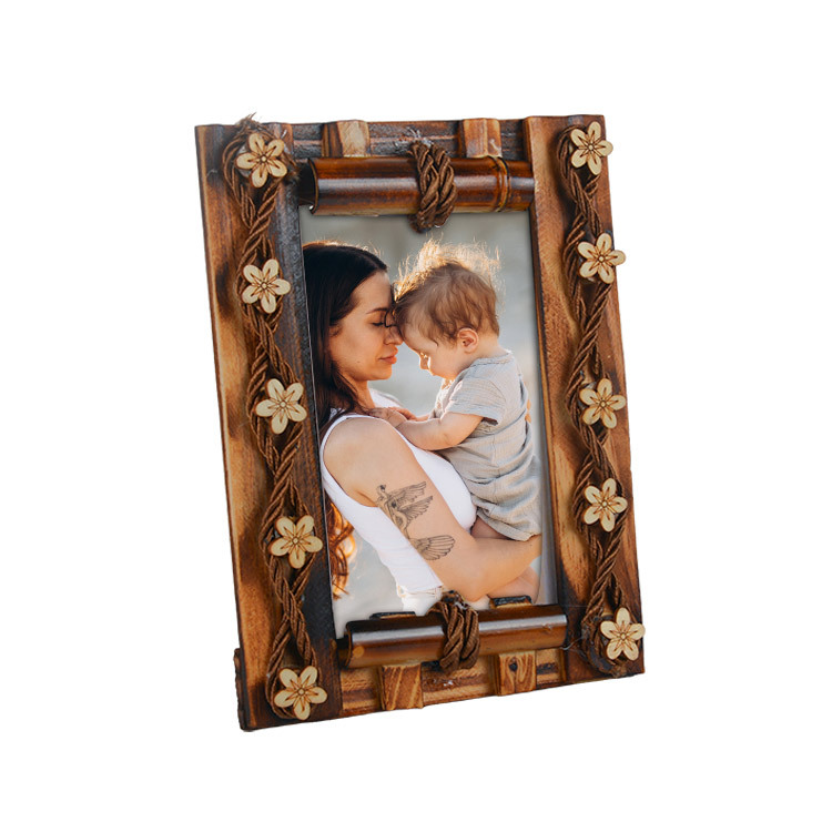 Bambu Çiçekli Fotoğraf Çerçevesi - 10x15cm - 1