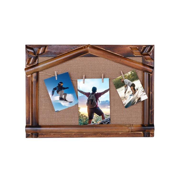 Bambu Hasır İpli Mandallı Duvar Fotoğraf Çerçevesi - 20x30cm - 1