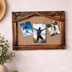 Bambu Hasır İpli Mandallı Duvar Fotoğraf Çerçevesi - 26x36cm - NobbyStar