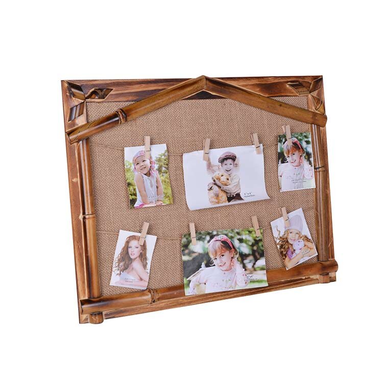 Bambu Hasır İpli Mandallı Duvar Fotoğraf Çerçevesi - 30x40cm - 1