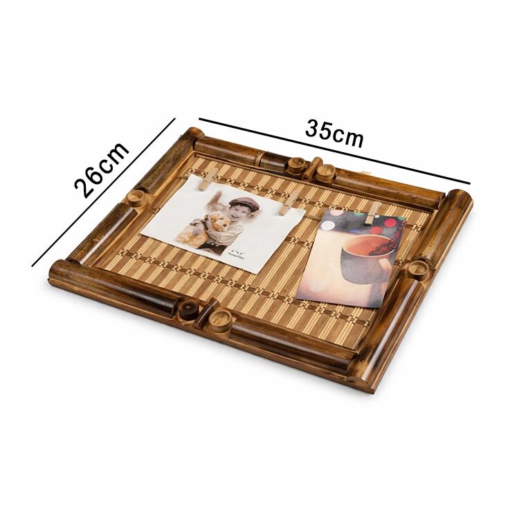 Bambu İpli Mandalı Renkli Duvar Fotoğraf Çerçevesi - 26x35cm - 2