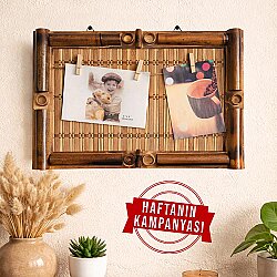 Bambu İpli Mandalı Renkli Duvar Fotoğraf Çerçevesi - 26x35cm - NobbyStar