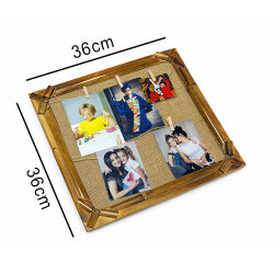 Bambu İpli Mandallı Duvar Fotoğraf Çerçevesi - 36x36cm - NobbyStar (1)