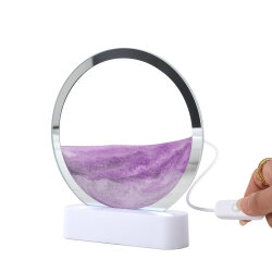 Beyaz Işıklı Dekoratif Sulu Yuvarlak Kum Saati - 6