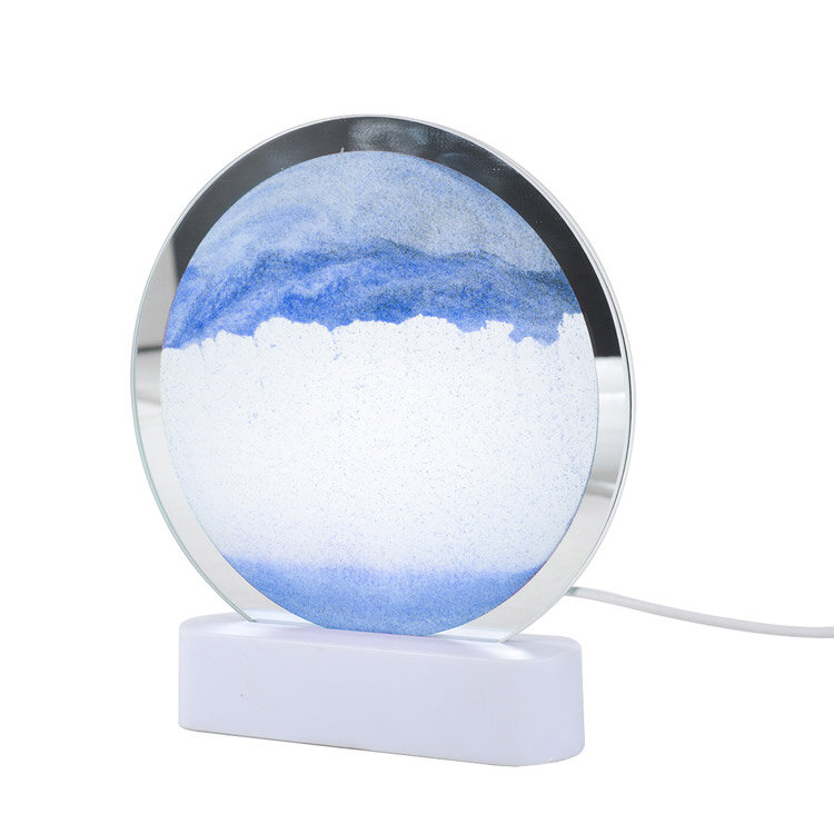 Beyaz Işıklı Dekoratif Sulu Yuvarlak Kum Saati - 7