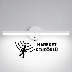 Beyaz Sensörlü Yapışkanlı Kablosuz Pilli Led Aplik - 3