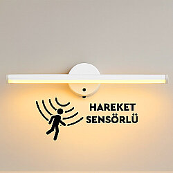 Beyaz Sensörlü Yapışkanlı Kablosuz Pilli Led Aplik - NobbyStar
