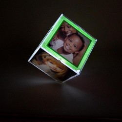 Bordürlü Büyük Dönen Led Işıklı Küp Çerçeve - 15x15cm - 7