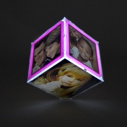 Bordürlü Büyük Dönen Led Işıklı Küp Çerçeve - 15x15cm - 2