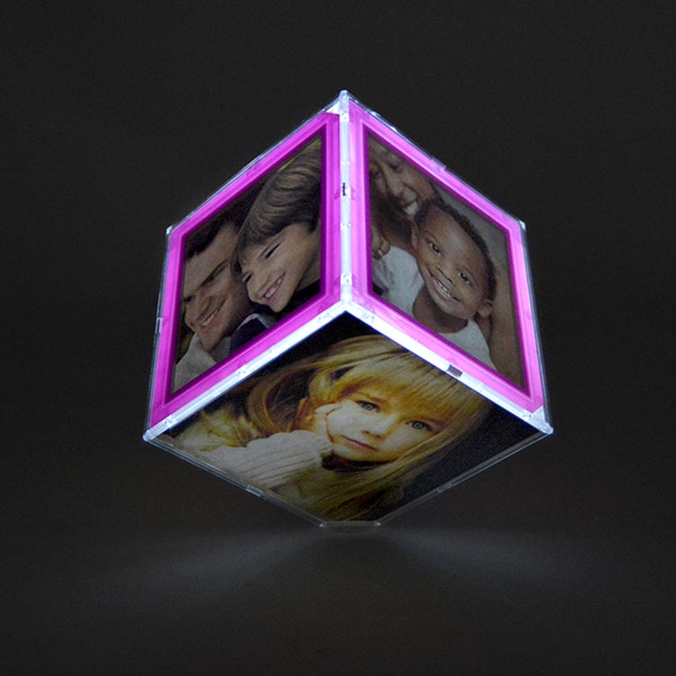 Bordürlü Büyük Dönen Led Işıklı Küp Çerçeve - 15x15cm - 2