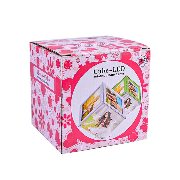 Bordürlü Dönen Led Işıklı Küp Çerçeve - 10x10cm - 6