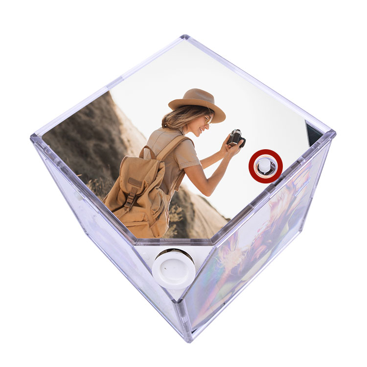 Bordürlü Dönen Led Işıklı Küp Çerçeve - 10x10cm - 5